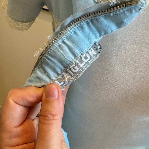 Vintage L'aiglon Blue Dress - Size 4/6 - Picture 7 of 10